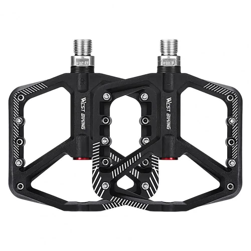 1 pair of wide pedals with non-slip surface and repair function, blue