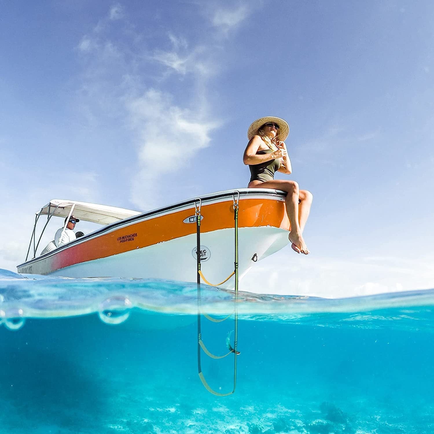 Boat Rope Ladder 4 Step Foldable Extension Compatible with Sailboat Kayak Swim Ladder Perfet