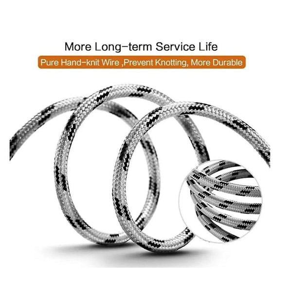 2m Gray USB Type C Fast Charging Cable Compatible with Samsung S21 S22 S23