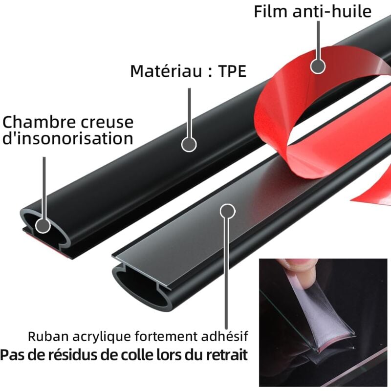 D-Profile Self-Adhesive Rubber Weather Strip Door Window Seal 6M Black for Cooling and Sound Insulation