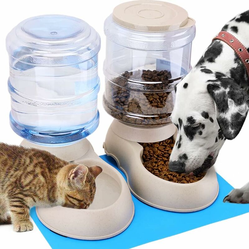 Automatic Pet Food and Water Dispenser 3.8L for Cats and Dogs, 2-Pack