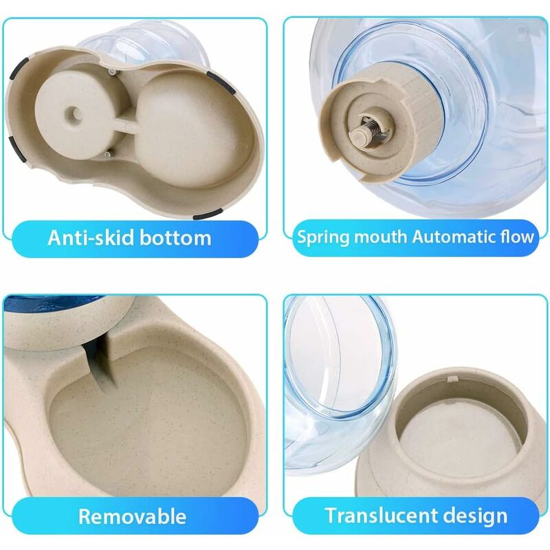 Automatic Pet Food and Water Dispenser 3.8L for Cats and Dogs, 2-Pack