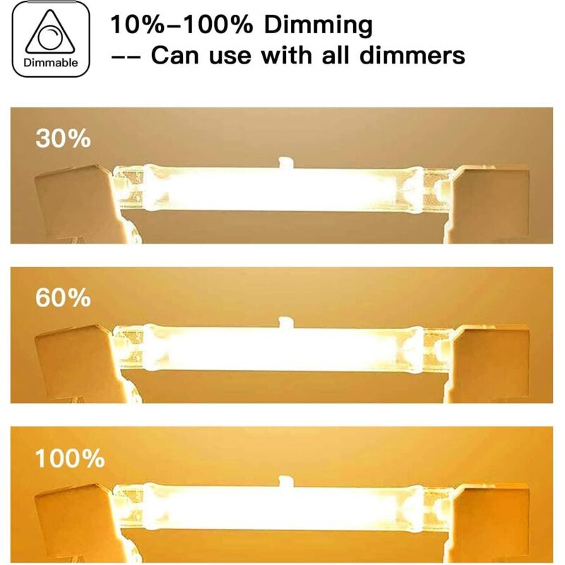 R7S Halogen Bulb 5 Pack 118mm 200W 230V Dimmable for Construction Floodlights Landscape and Living Room Lighting