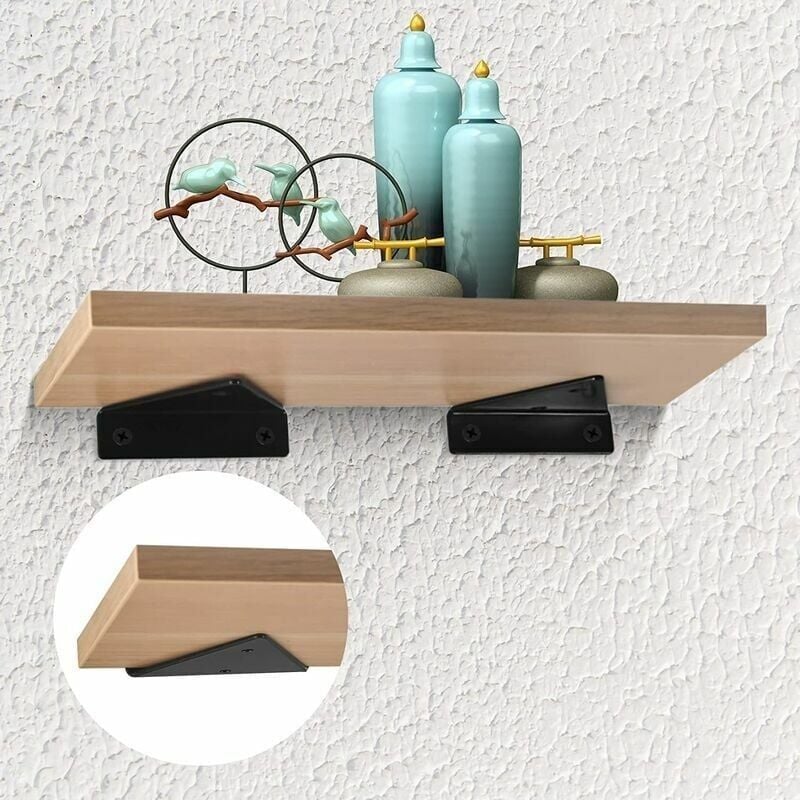 Floating Shelf Brackets 4 pcs Invisible Triangle Metal Wall Shelf Brackets for Shelves