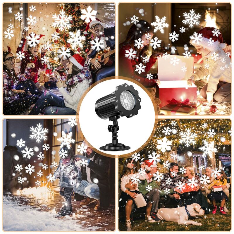 Snowflake Projection Lamp with Remote Control IP65 Waterproof Outdoor Christmas Light for Indoor Party Garden Wedding Bar Decor