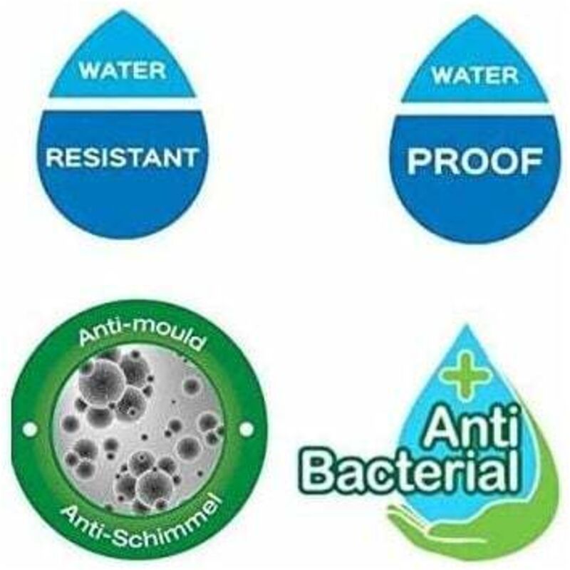 Shower Curtain 120x200 cm Black Waterproof Anti-Mildew Polyester with Hooks Included