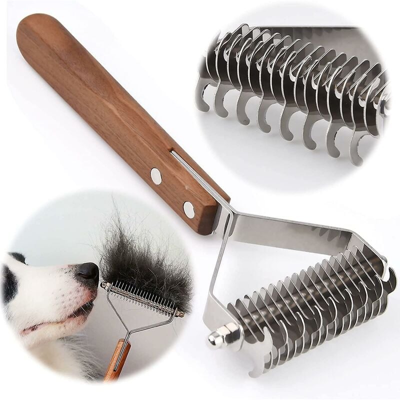 Coat King Heavy Duty Dog and Cat Deshedding Brush Grooming Comb Rake Significantly Reduces Shedding