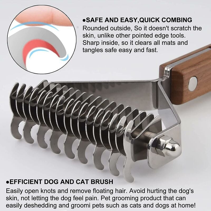 Coat King Heavy Duty Dog and Cat Deshedding Brush Grooming Comb Rake Significantly Reduces Shedding