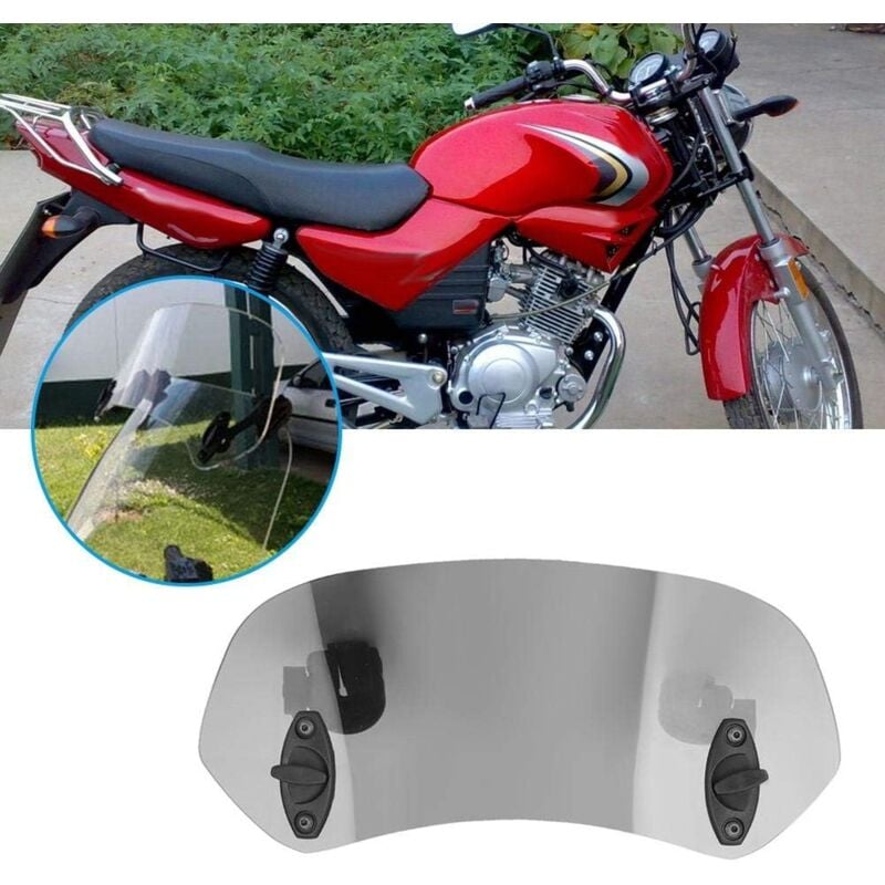 Motorcycle Windshield Adjustable Clip-On Windshield Wind Deflector Windscreen Accessories for Motorcycle Tawny