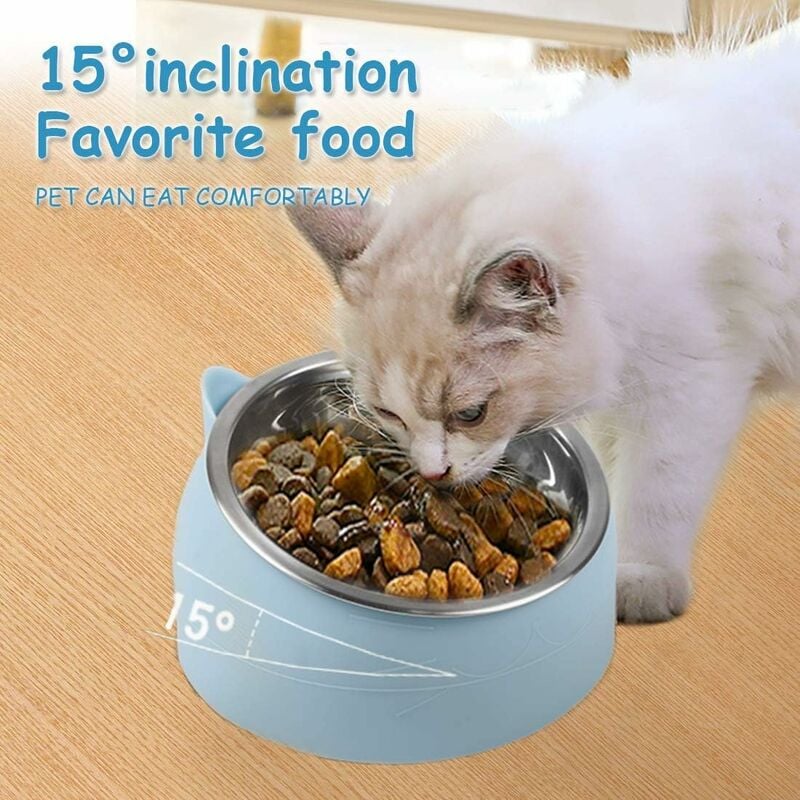Raised Tilting Cat Bowl 200ml Removable Stand for Cats and Dogs