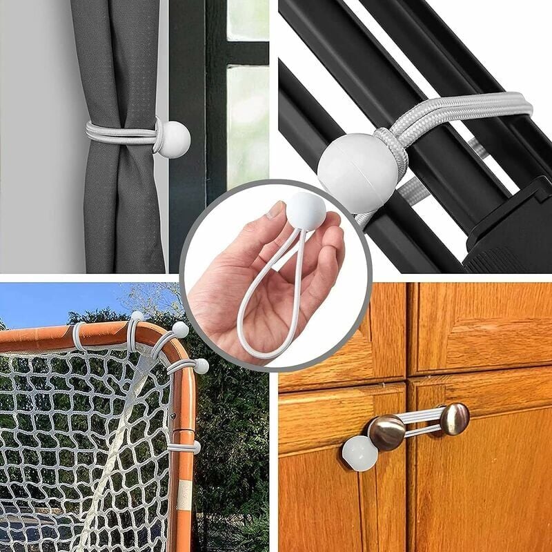 Elastic Rubber Straps with Balls for Marquees Tents Banners Tarpaulins 50 Pack