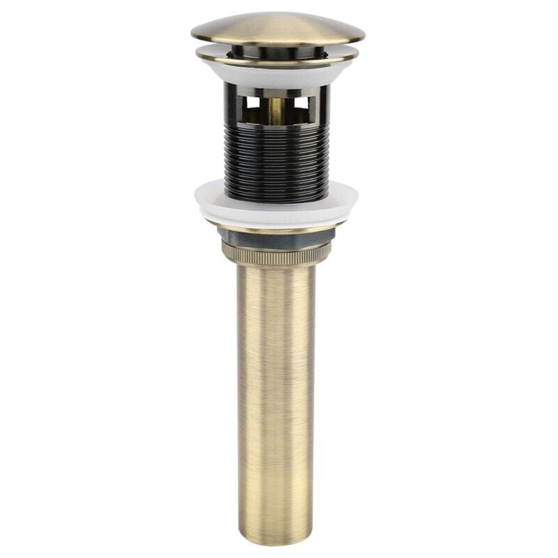 G1 1/4 Click Clack Pop Up Sink Waste Drain with Overflow in Bronzed Brass Universal Basin Siphon Valve