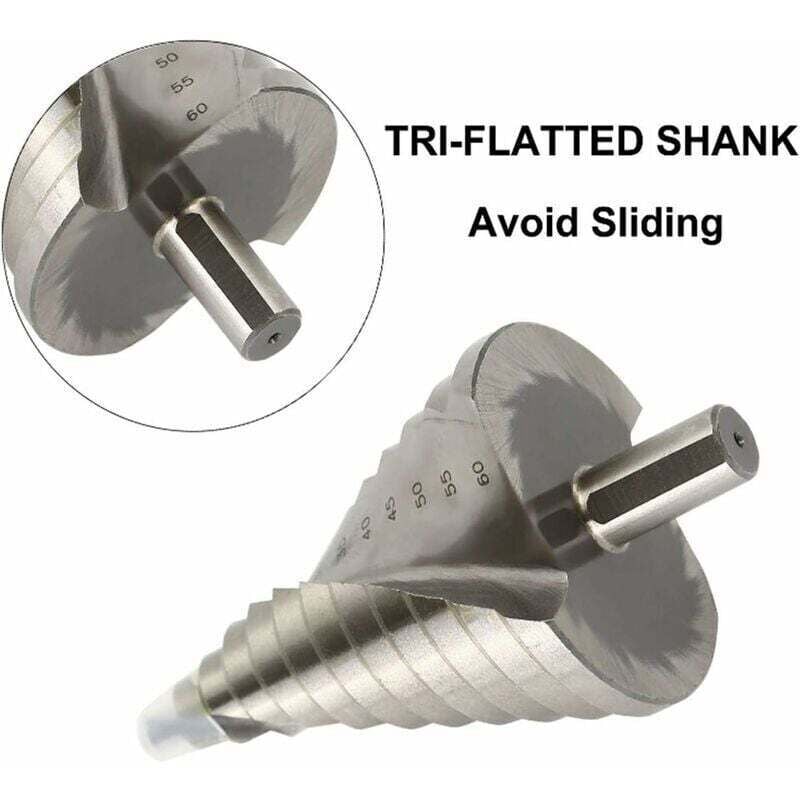 HSS Step Drill Bits Ø 6-60mm for Metal Wood Plastic Spiral Cone Drill