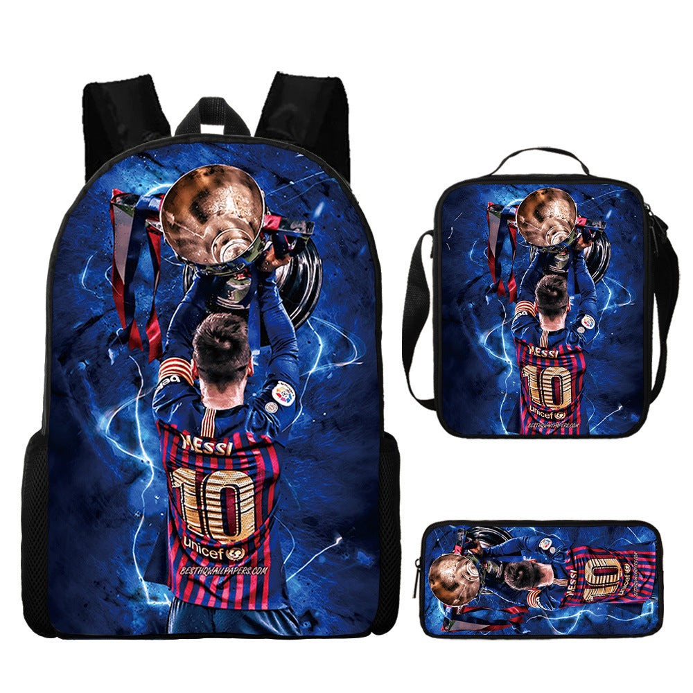 Lionel Messi backpack + shoulder bag 3-pack blue school bag