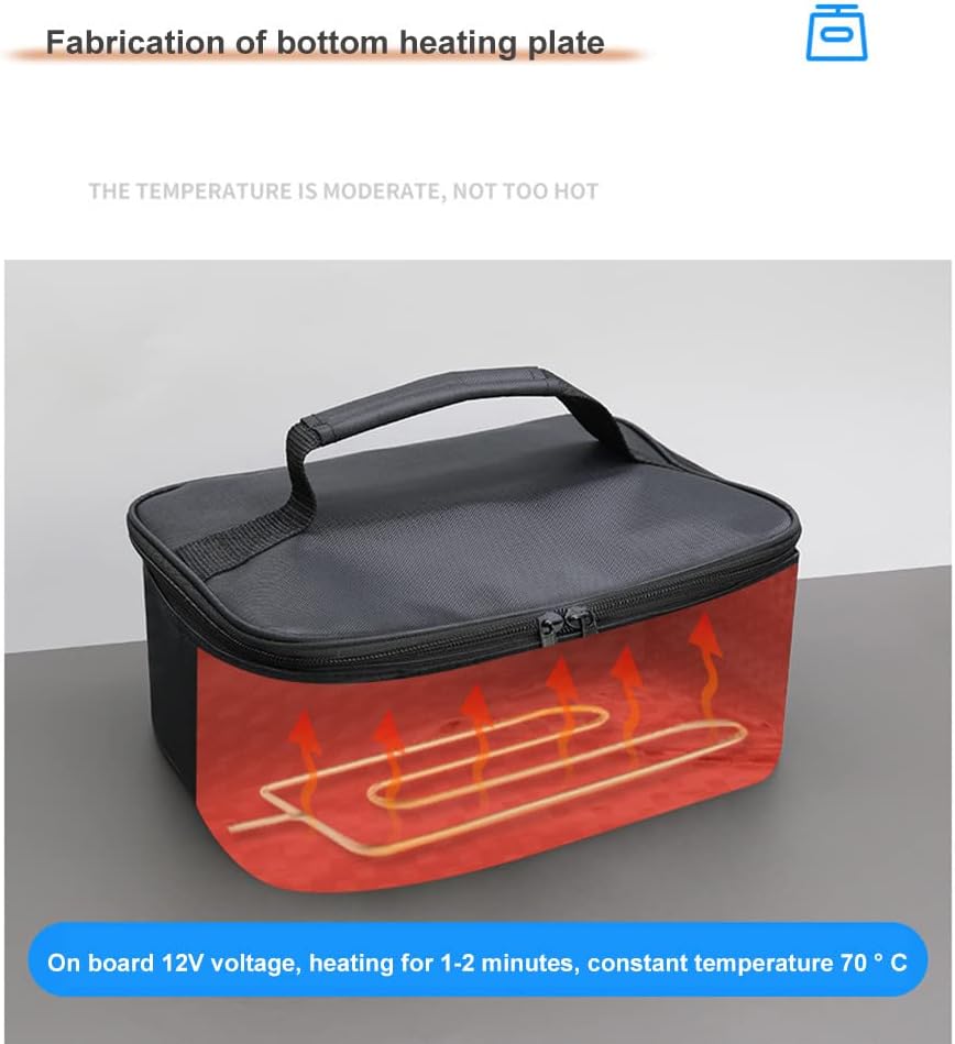 12V cooler bag for car, electric picnic bag lunch bag cooler bag foldable cooler bag for carrying picnic food - 29cmx21cmx11cm