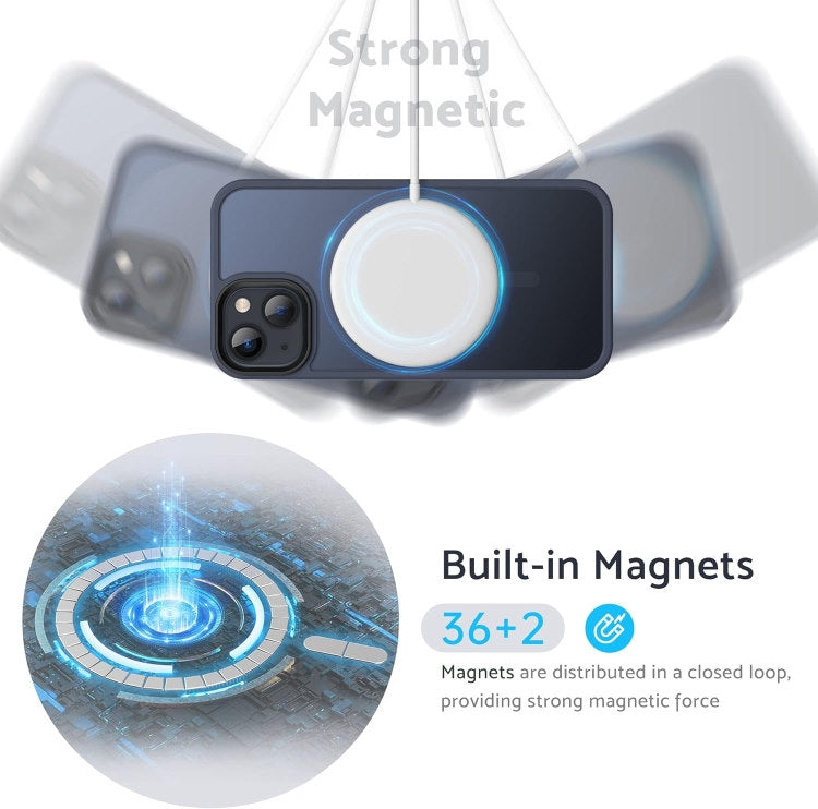 Compatible with iPhone 13 - MagSafe Case Shockproof Silicone Matte Blue