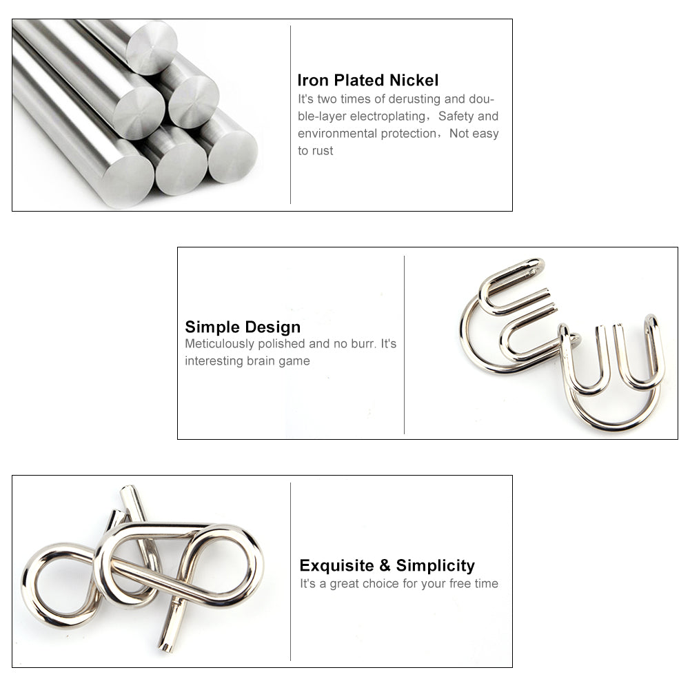 Wire Puzzle Set 20 Pack Metal IQ Brain Training Toys