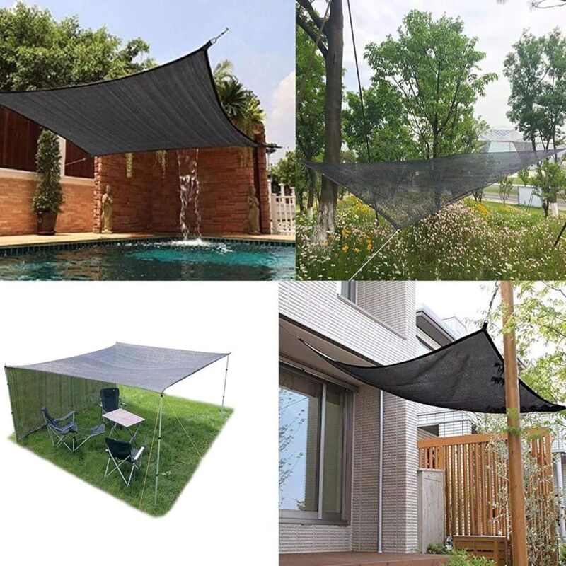 Sunshade Net 8 Brackets 85% Reinforced Thick Sun Sail, Windproof Net for Greenhouse with Eyelets, for Plant Protection/Greenhouse/Garden/Pergola (3x