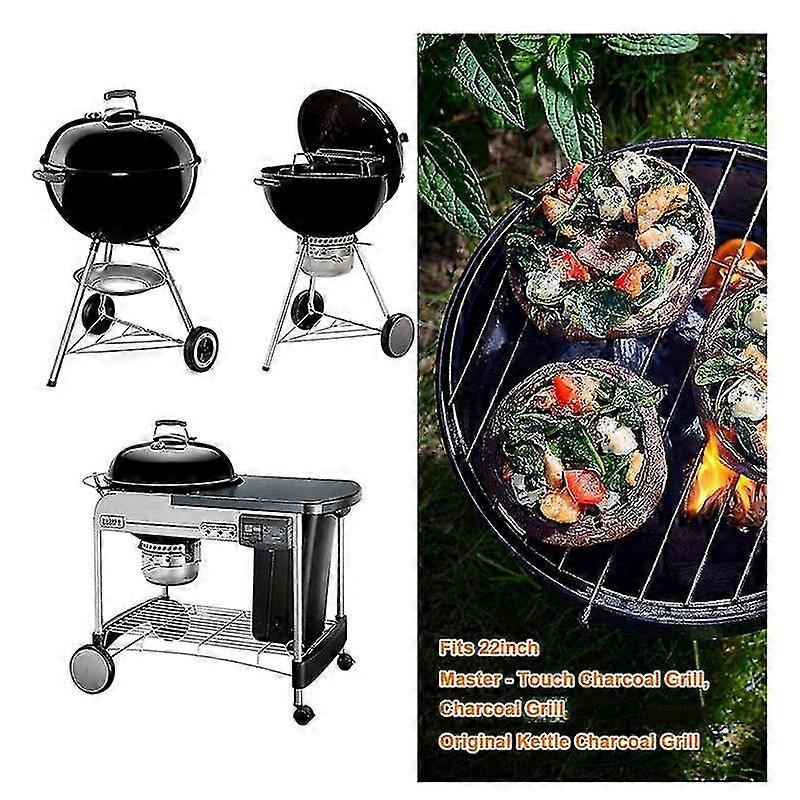 Weber 22 Inch One Touch Ash Cleaning System Silver Compatible with Master Touch Performer Original Series Grills