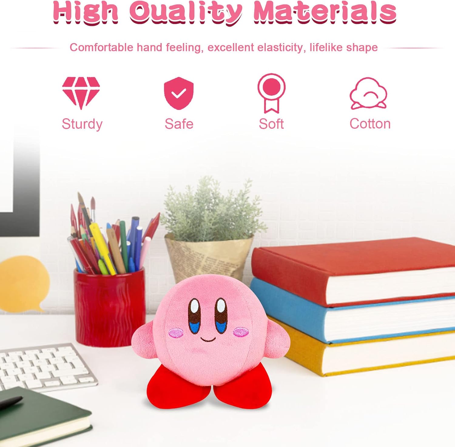 Kirby Plush Toy Pink Kirby Stuffed Animal Plush Toys Kirby Doll Figure Kirby Plush Anime Game Kirby Soft Sleeping Pillow Gift Toy for Girls Boys
