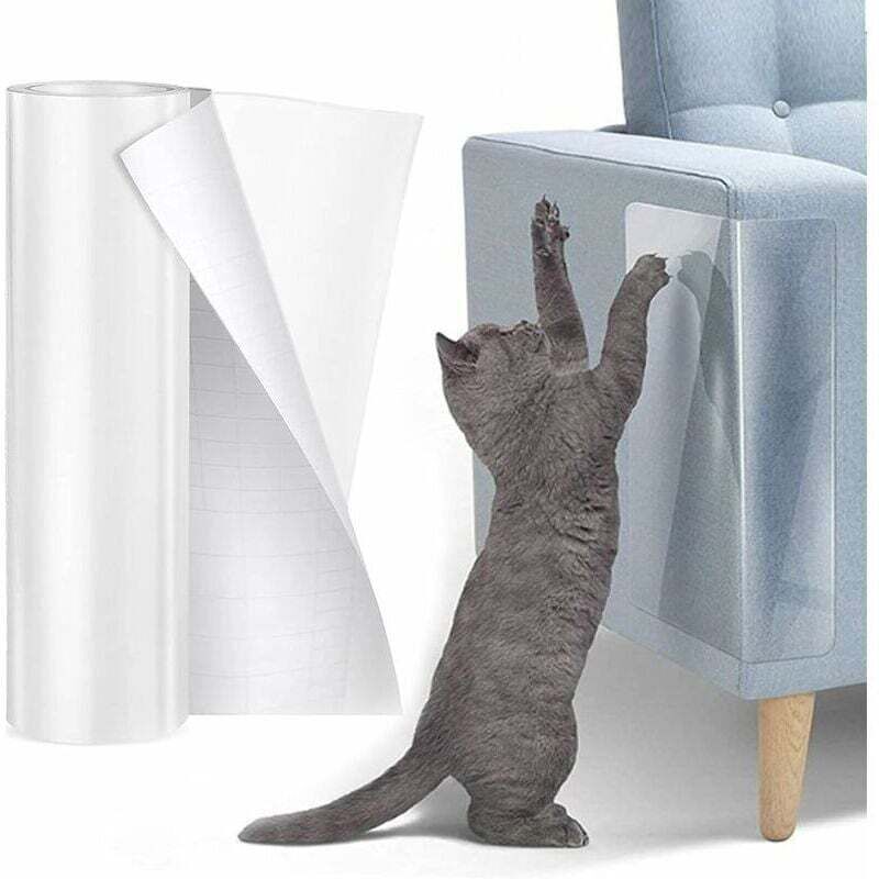 Cat Scratching Guard Protector Self-Adhesive Transparent Roll 30cm x 5m for Furniture Doors Walls Anti-Scratch Protection