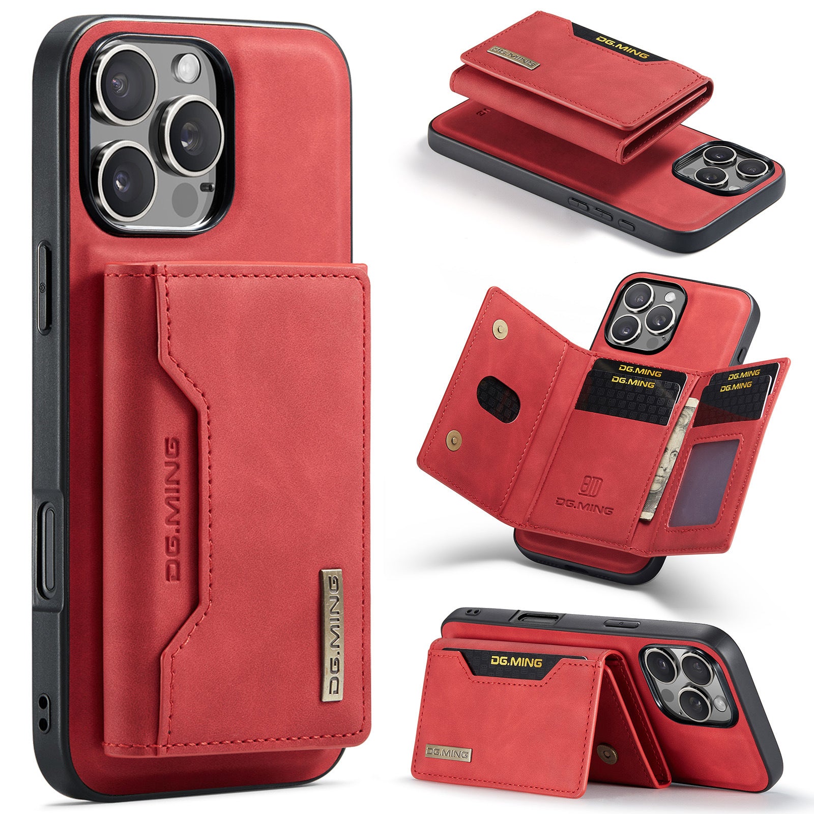 Magnetic iPhone 16 Pro Case with Card Pocket Compatible with iPhone 16 Pro Coffee Color