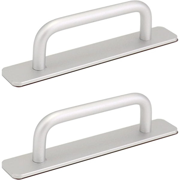 2pcs Self-Adhesive Aluminum Alloy Door Handle Push-Pull Sliding Door Handle Without Drilling for Gate Cabinet Toilet, 150 x 25mm