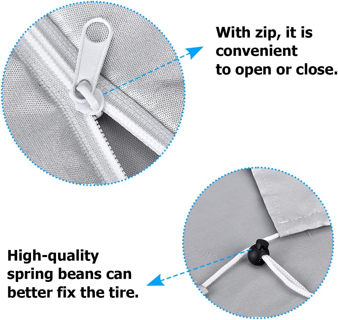 Tire Storage Cover, Universal Tire Cover for 4 Tires, Car Spare Tire Tire Storage Bag Case Protection (Silver)