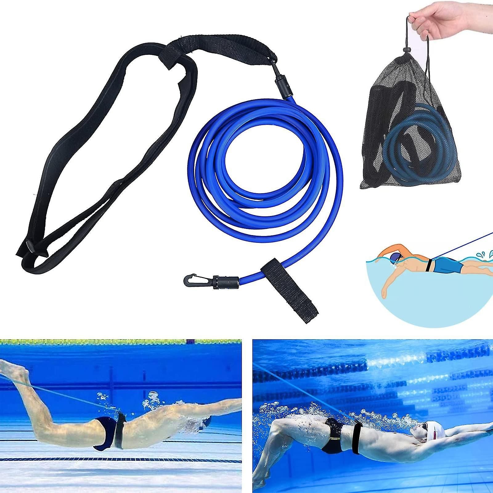 Adjustable swimming belt for pool, swimming resistance belt, swimming belt for pool hanging training, bungee swimming resistance