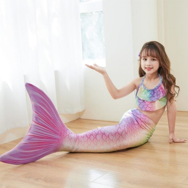 Mermaid Swimsuit Monofin Fins for Children Size S Age 3-5 Years Kids Mermaid