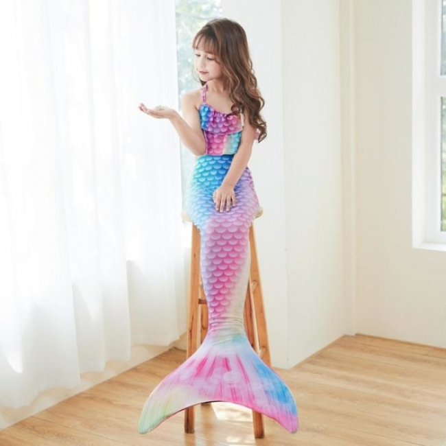Mermaid Swimsuit Monofin Fins for Children Size S Age 3-5 Years Kids Mermaid