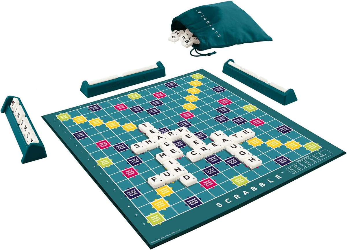 Scrabble Original Classic Crossword Board Game English Version Family for Kids Adults 2 to 4 Players