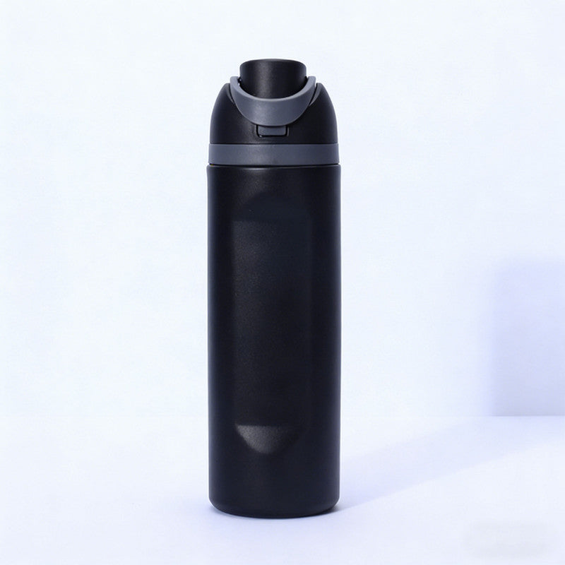 Insulated Stainless Steel Water Bottle with Straw,black & 24 oz, BPA-Free, for Travel, Sports, Outdoors