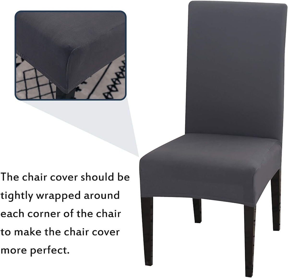 Stretch Chair Covers Set of 4 or 6, Removable Washable Slipcovers for Dining Chairs, Grey Pack of 6, for Home \u0026 Hotel Decoration