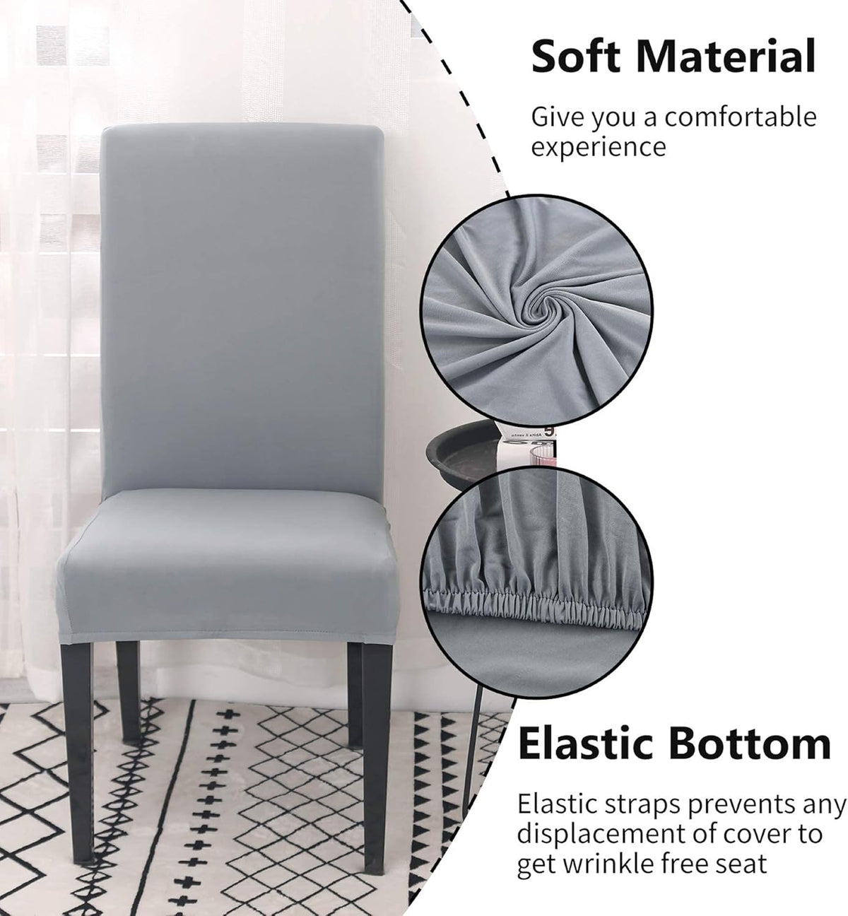 Stretch Removable Washable Chair Covers Set of 4 or 6, Wine Red Hotel Chair Slipcovers Decorations Seat Covers 6pcs