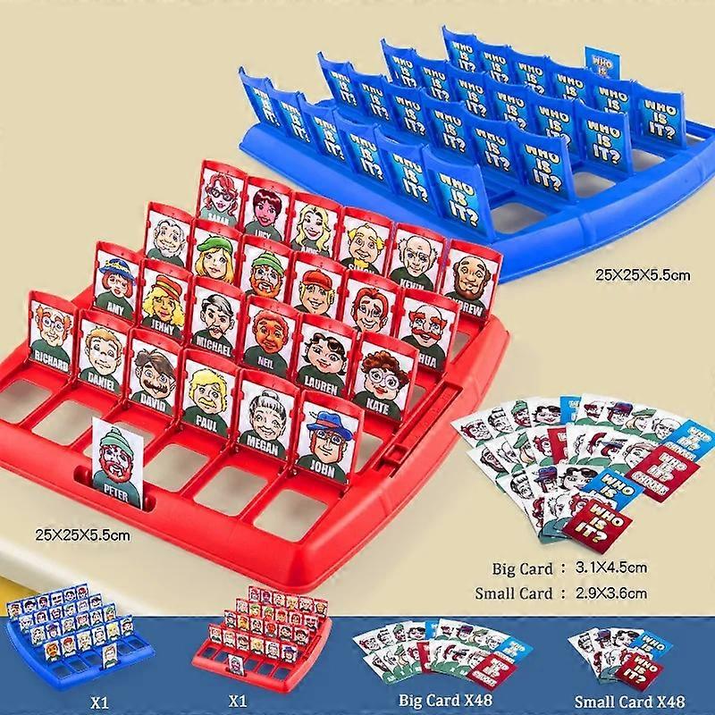 Who's There? Board Game Fun Party Family Memory Logical Thinking Antistress Interactive Guessing Classic Game Toy for Kids Character_tfrf Character