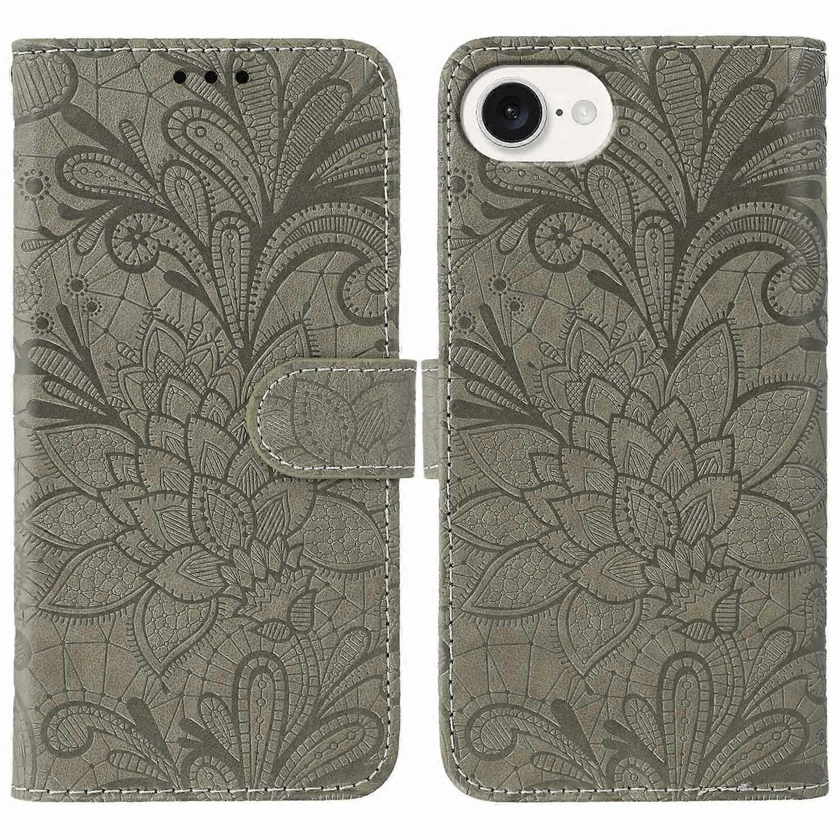iPhone 16e Lace Flowers PU Leather Flip Wallet Case Compatible with Apple
