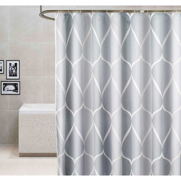 Grey Waterproof Washable Mildew Proof Polyester Shower Curtain 120x180 cm