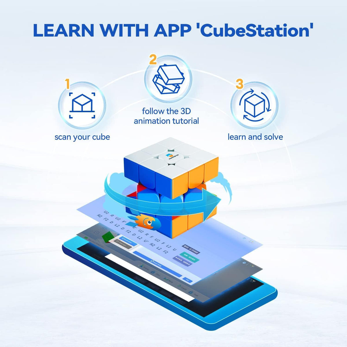 Monster Go 356 EDU Magnetic Speed Cube 3x3 Stickerless Magic Cube, Professional Magnetic Cube with 48 Magnets, Puzzle Suitable for Both Adults and Children