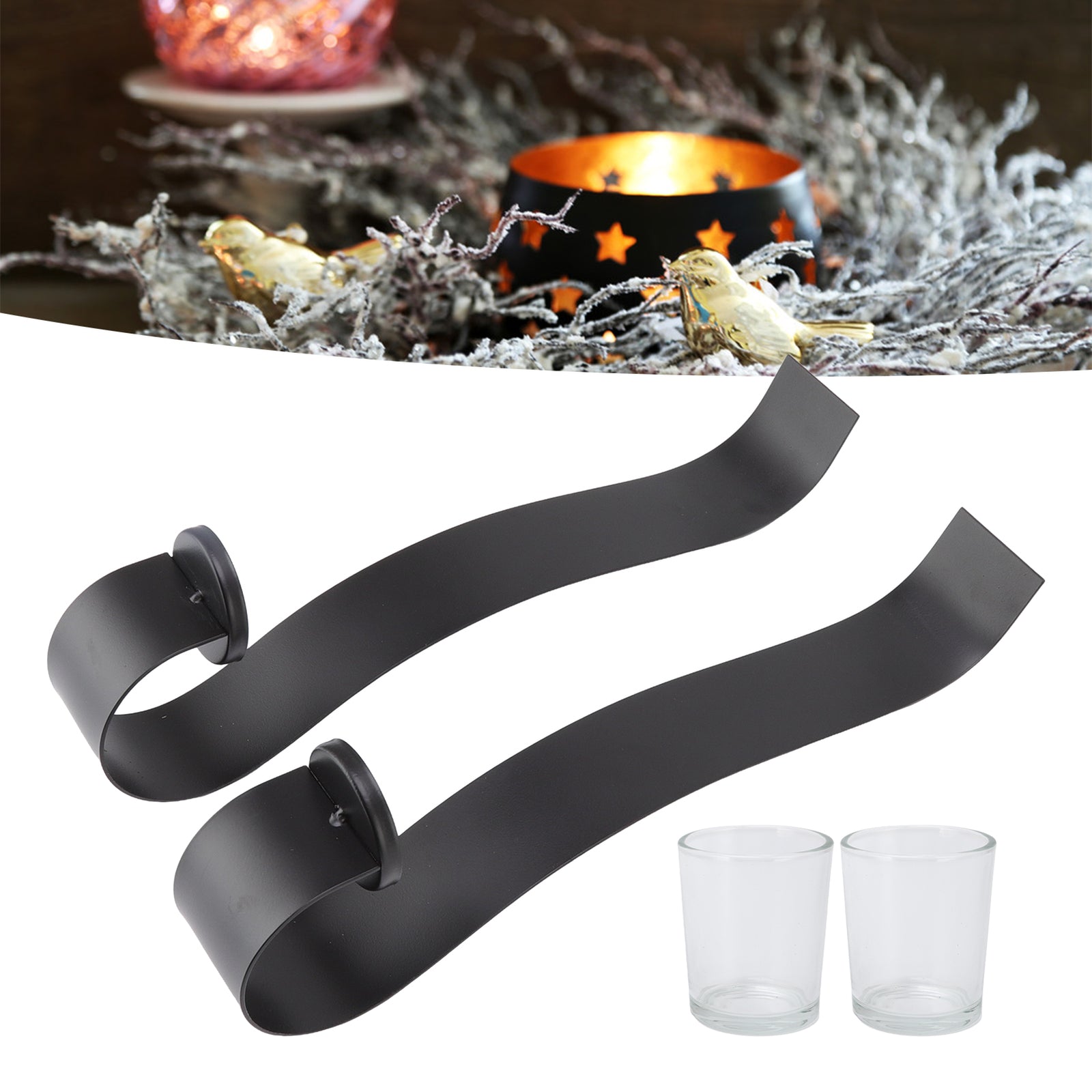 Decorative Wall Sconce, Modern Art Wall Light Fixtures with Clear Glass for Elegant Decor, Durable and Stable Support (2 Pcs)