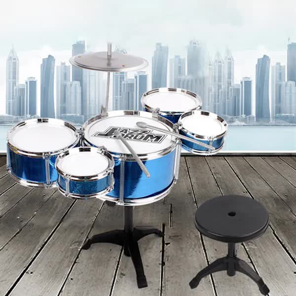 Red Oversized Drum Set for Toddlers Tough Impact Resistant Detachable Drum Instrument