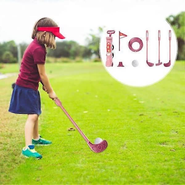 Kids Golf Toys Play Set with Club 4 Balls Flag Putter Indoor Outdoor Sports Toy for Parent-Child Interaction