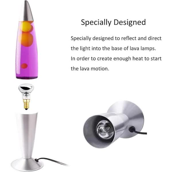 E14 R39 25W Dimmable Warm White 2600K Incandescent Bulb 250LM Small Reflector Bulbs Compatible with Heating Bubble Lamp Rocket Lamp Glitter Lamp