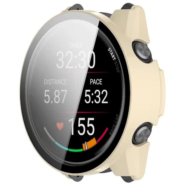 Garmin Forerunner 970 Watch Case Compatible with Tempered Glass Screen Protector Frame Protection White