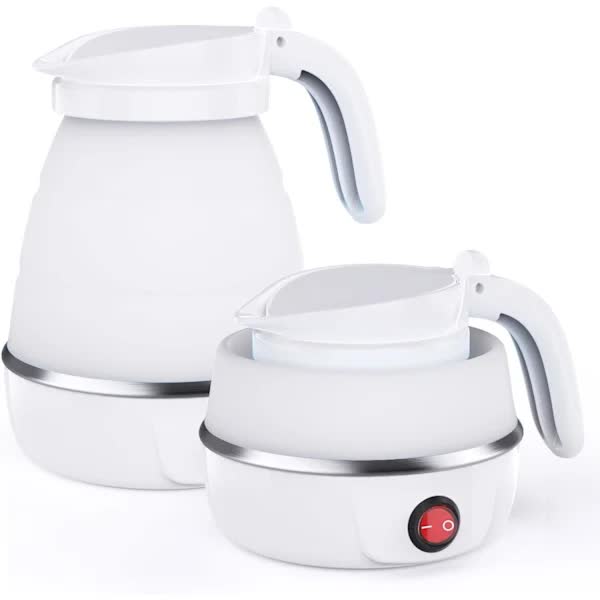 Foldable Electric Travel Kettle with Detachable Cord Silicone Collapsible Kettle