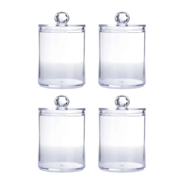 Sophisticated Crystal Glass Apothecary Jars with Removable Lids for Bathroom Vanity Organizers and Decor