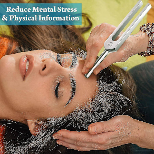 Tuning Forks Set 4 Pack 128Hz 256Hz 512Hz 528Hz with Hammer for Sound Healing Vibration Therapy