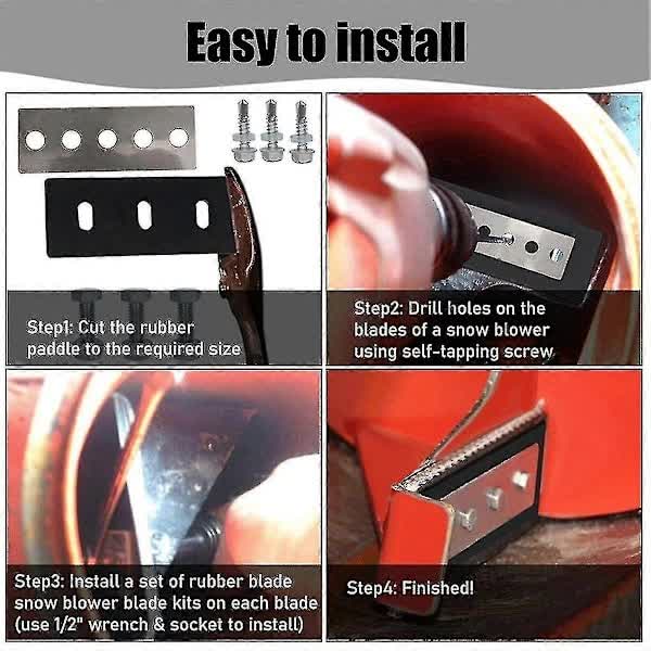 Snowblower Impeller Kit 1/4 Inch 3-Blade Universal for 2-Stage Machine Modification