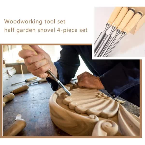 Woodcarving Chisels Set 6mm 12mm 18mm 24mm 4pcs Professional Woodworking Tools Wood Carving Sculpture Carpenter Craft