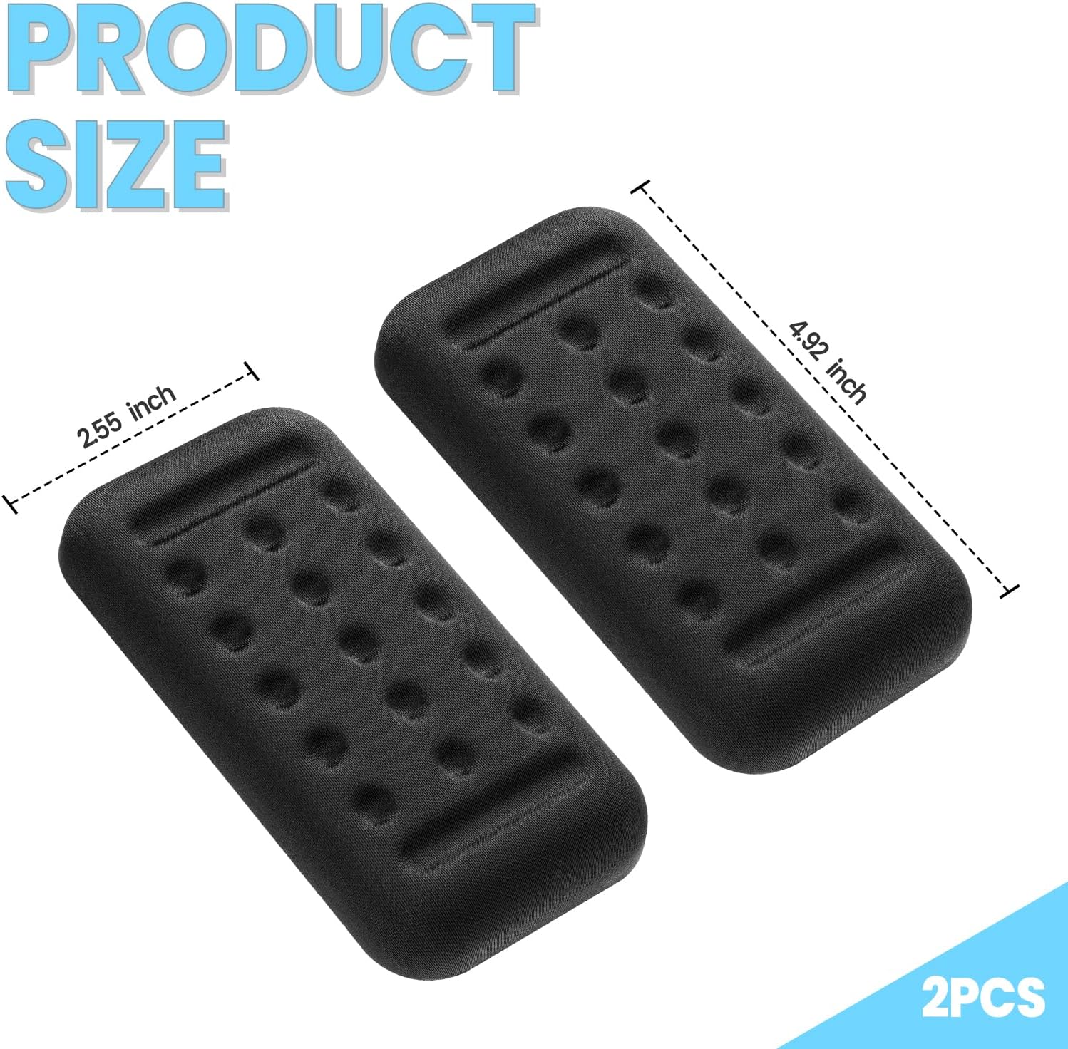 2-Pack Car Armrest Pads, Memory Foam Elbow Cushion and Pain Relief for Enhanced Arm Support, Universal Comfortable Vehicle Door Armrest Accessories (Black)